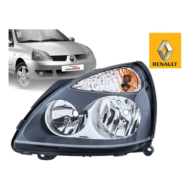 Faro Izquierdo Para Renault Clio Y Symbol Fondo Gris Plomo