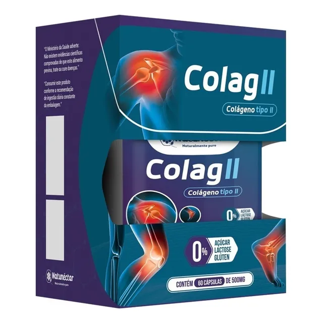 Colágeno Tipo 2 Suplemento Em 60 Capsulas 40mg Puro Natural