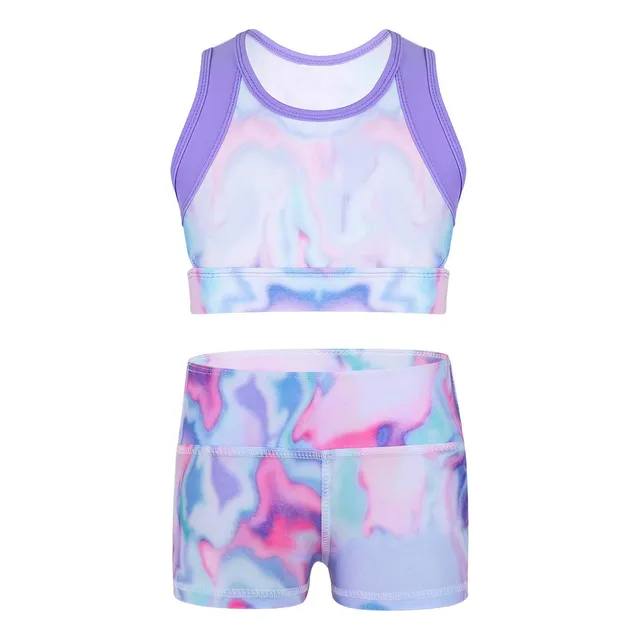 Conjunto 2 Pieza Ropa Deportiva Danza Para Niño Niña Corto