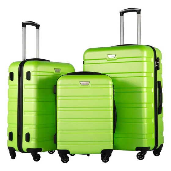Set De Maletas Coolife 3 Piezas Hardshell Con Candado Tsa