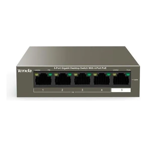 Switch Tenda 5 Puertos Gigabit 4 Poe 63w
