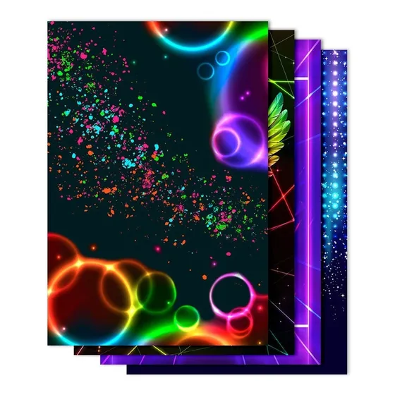 Painel Festa Neon Retangular Vertical Em Tecido 1,5x2,2