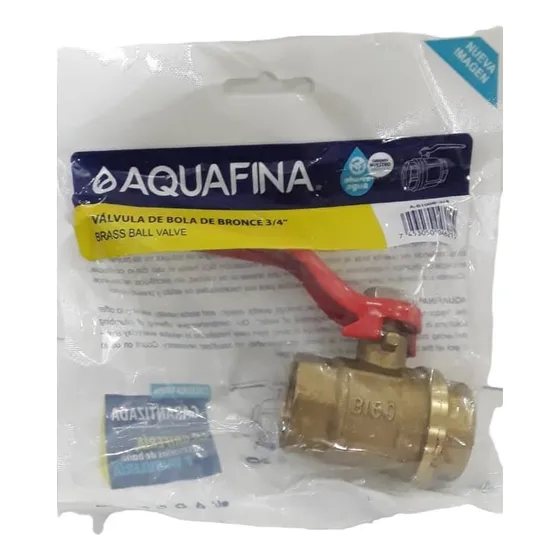 Llave De Paso 3/4puLG. Bronce Marca Aqua Fina