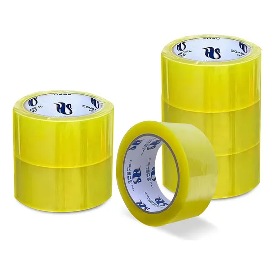 Hoso pack 12 cintas embalajes rollo 45mic 100m x 48 mm color transparente