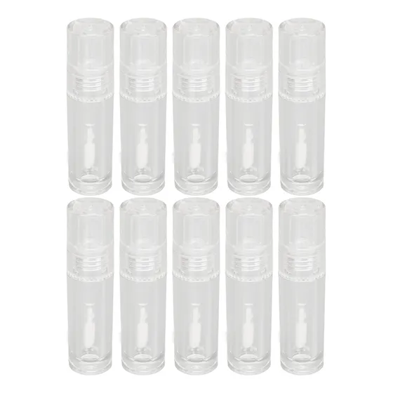 L Frasco Vazio De Gloss Labial Transparente, Pacote Com 10