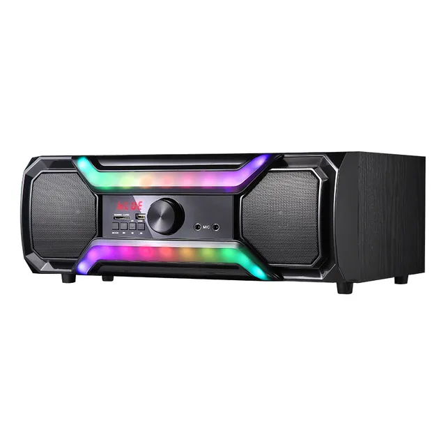 Minicomponente Dm-h3006 Multimedia Speaker, Sonido 3d, Rgba Color Negro Potencia Rms 60 W