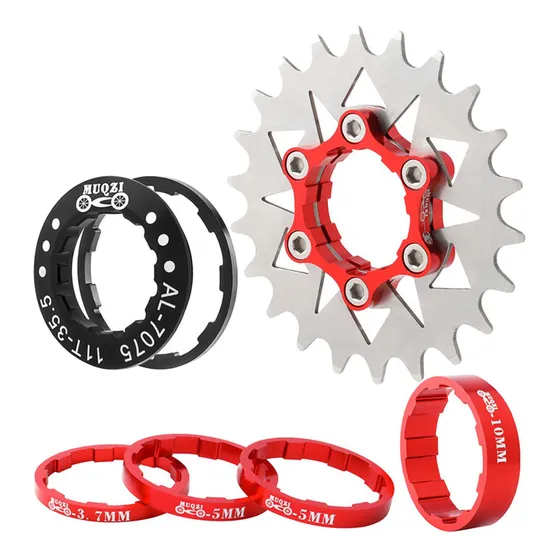 Juego De Conversión De Piñón Fijo De Cassette Fixie Rojo