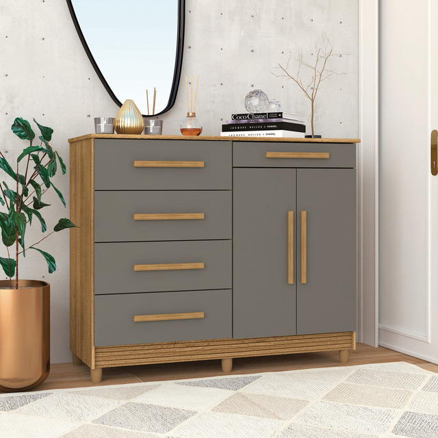 Cômoda Sapateira Sirius Com 2 Portas E 5 Gavetas Organizadora De Roupas Para Quarto De Cas... Cômoda Sapateira Sirius Com 2 Portas E 5 Gavetas Organizadora De Roupas Para Quarto De Cas...