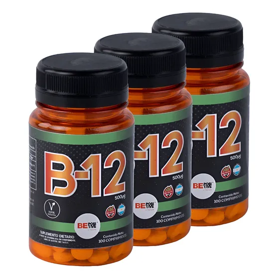 Kit 3 Vitamina B 12 Be Positive 100 Comprimidos 500g Vegano