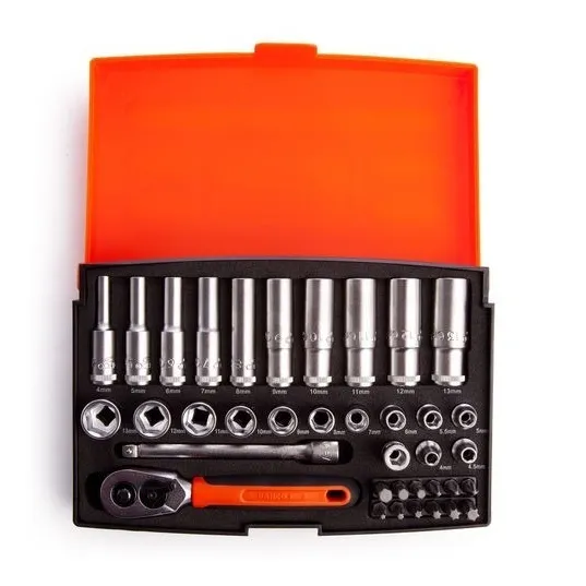 Juego De Dados Largos Bahco Toma 1/4 En Caja 25 Piezas