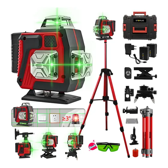 Nível Laser 16 Linhas 4d 30m 360° C/tripé+acessórios+bateria