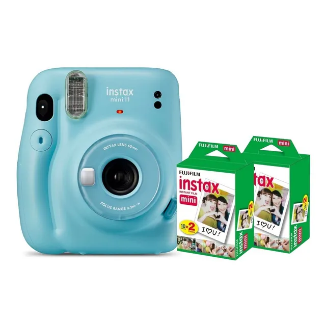 Camara Instantanea Instax Mini 11 Celeste 4 Rollos Entrega