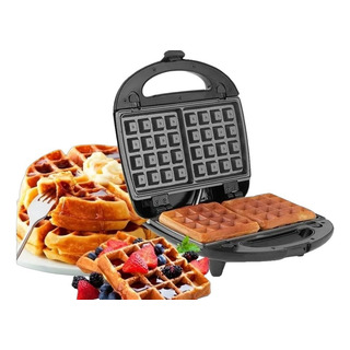 Wafflera De Doble Plancha Con Antiadherente Color Negro Wafflera De Doble Plancha Con Antiadherente Color Negro