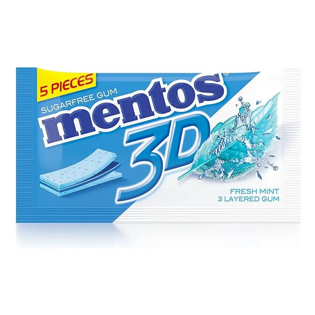 Chicle Mentos Gum 3d Fresh Mint 8.5 Grs.