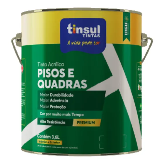 Pintura De Pisos, Paredes Y Canchas 3,6 Lt Multiusos Tinsul Color Blanco