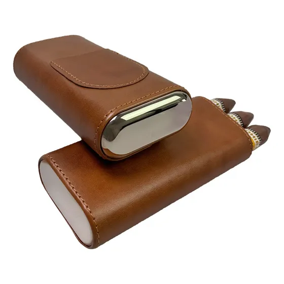 Funda Cigarrera Cortapuros Piel De Vaca Pino Portapuros