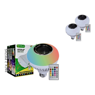 Bocina Foco Liso Muchos Colores Con Control Remoto Pack 2pzs Bocina Foco Liso Muchos Colores Con Control Remoto Pack 2pzs