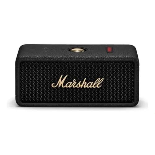 Alto-falante Bluetooth portátil Marshall Middleton, preto e latão