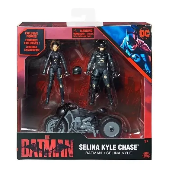 The Batman Y Selina Kyle Chase Figuras Moto Dc Spin Master