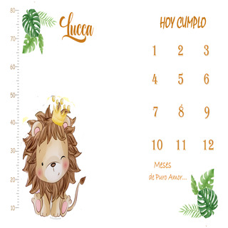 Lona Manta Crecimiento Bebe Semana Mes Año Lavable Leon Rey3 Lona Manta Crecimiento Bebe Semana Mes Año Lavable Leon Rey3
