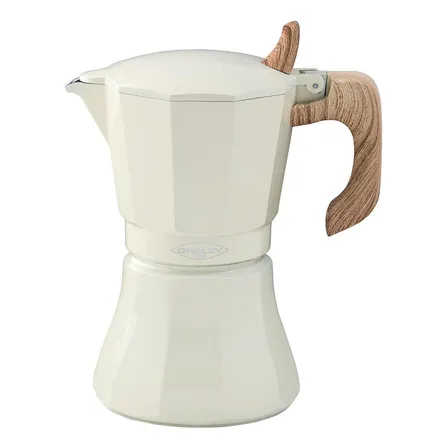 Cafetera Italiana Induccion Oroley Petra Cream 9 Tazas Color Blanco