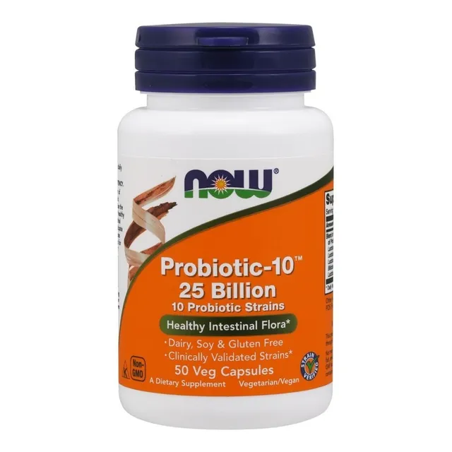 NOW Probiótico-10™ 25 Billones 50 capsulas veganas