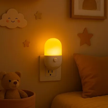Mini Abajur Luminária Tomada Luz Noturna Led Bivolt Decora Branco 127/220v