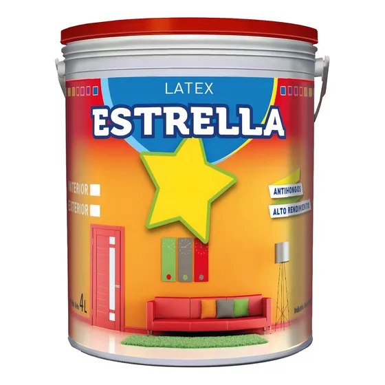Pintura Latex Interior Antihongo 4 Litros Alto Rendimiento Color Blanco Estrella