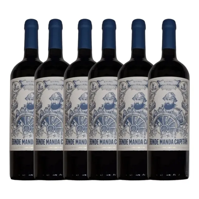Combo Vino Donde Manda Capitan Malbec 750cc  X6 - Gobar®