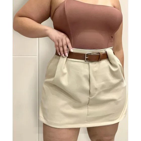 Short Saia Alfaiataria Plus Size Da Linha Premium