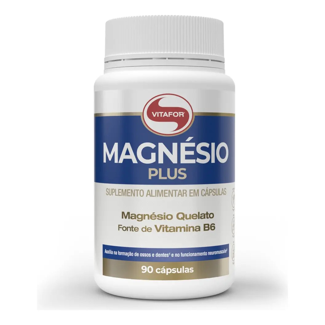 Bisglicinato De Magnésio Vitafor Magnésio Plus 90 Capsulas Sem Sabor Bisglicinato De Magnésio Vitafor Magnésio Plus 90 Capsulas Sem Sabor