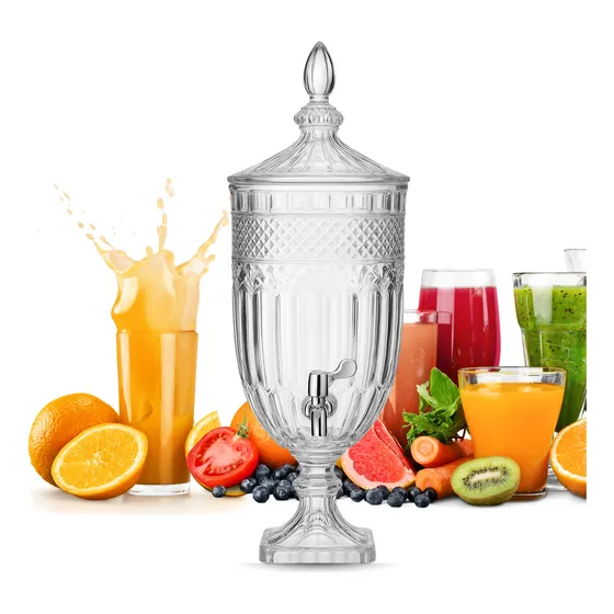 Suqueira De Vidro Filtro Suco Água Saborizada Jarra 3,2 L