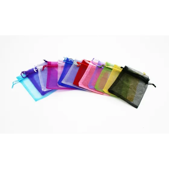 Bolsa Organza Colores Varios Medida 9x12 Cms 100 Unidades Color Surtido 10 Colores
