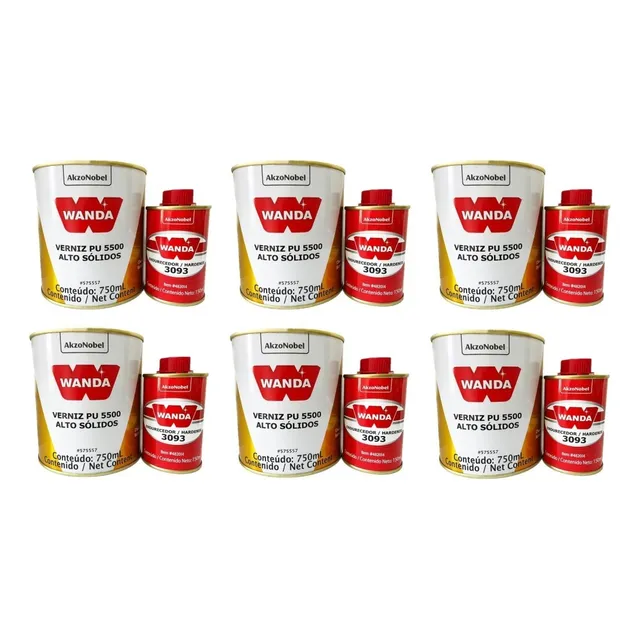 Kit Verniz Pu Automotivo Wanda 5500 Kit C/ Catalis Caixa C6 