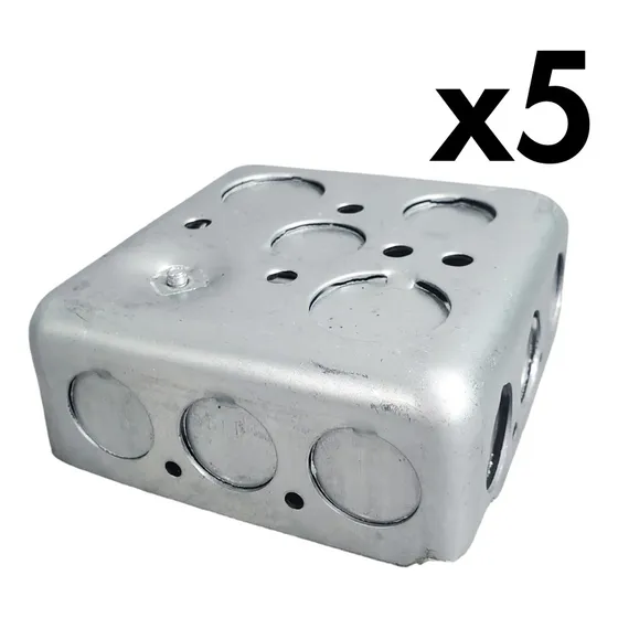 Cajetin Cuadrado Emt 4x4 Metalico Pack 5