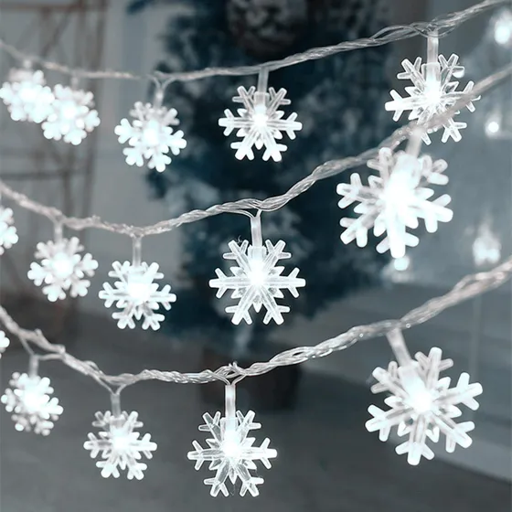 Luces Navideñas Cesof Led Con Forma De Copo De Nieve, 20 Pie