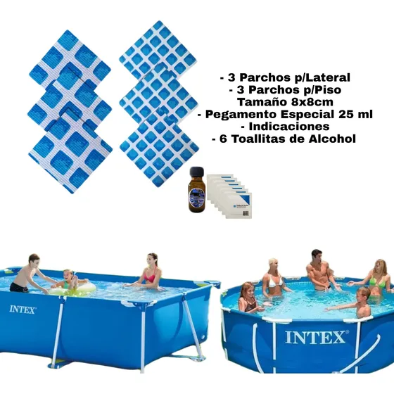 Set Parchos Piscina Tubular Estructural Tubo Intex Bestway 