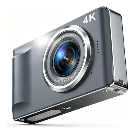 Câmera Digital 4k Ccd Zoom 18x Portátil Para Vlog Viagem Preto
