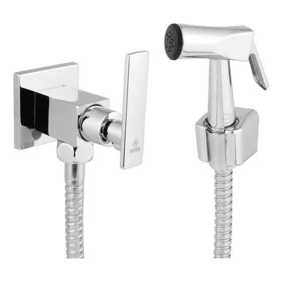 Ducha Higiênica Em Metal Quadrada Padrão Deca Para Lavabo Cor Cromada