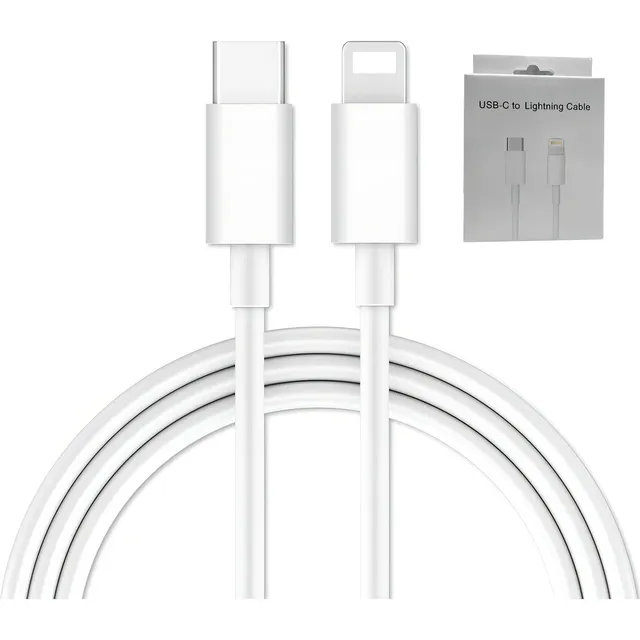Cable Cargador 1m Usb-c Para iPhone Carga Rápida iPad Color Blanco