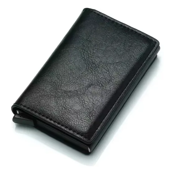 Billetera Porta Tarjetas Metalico Tarjetero Con Bloqueo Rfid