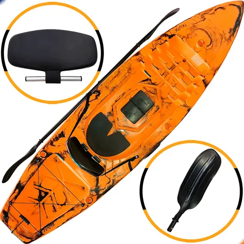 Caiaque Truta Kaiak Pesca E Lazer Com Encosto Caiaker E Remo Cor