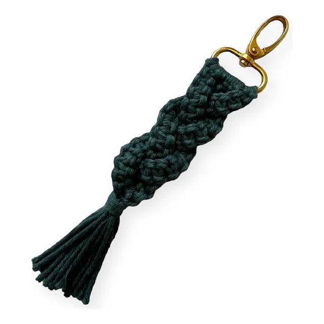 Llavero Trenza Azul Macrame