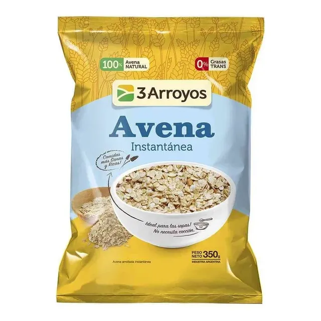 Avena Instantanea 3 Arroyos Fuente De Fibra Natural 350g