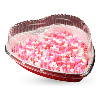Molde De Aluminio Con Tapa De Corazón San Valentin 1.2l 10pz Molde De Aluminio Con Tapa De Corazón San Valentin 1.2l 10pz