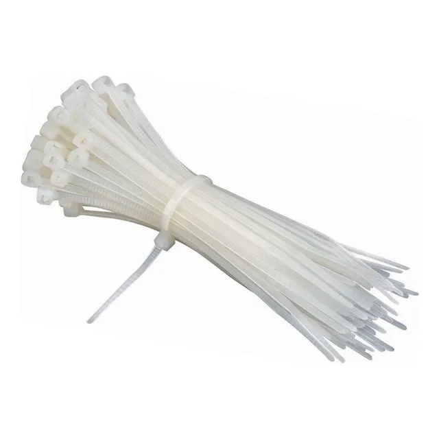 Tirrap Tirraje Amarre Plástico Cable 30 Cm Blanco 100 Und.