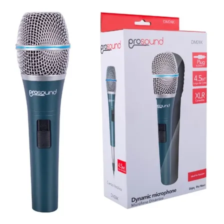 Microfono Vocal Dinamico Con Cable Prosound Dm24k Color Azul marino