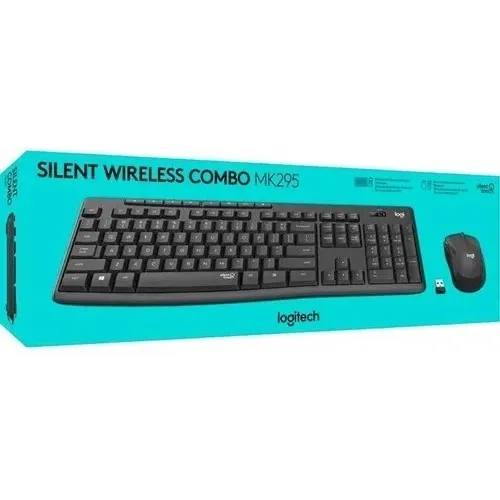 Kit de teclado y mouse inalámbrico Logitech MK295 Español de color negro