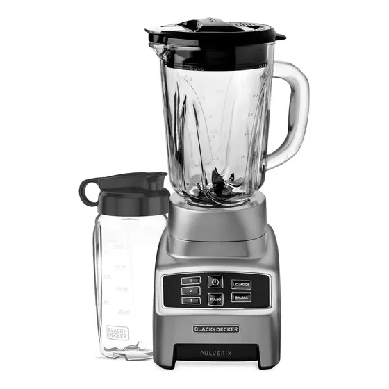 Licuadora Pulverix Black + Decker 700w 3 Vel Acople Metalico Color Plateado
