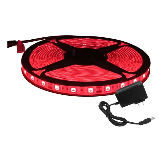 Rollo De Cinta Led  Rojo 5050 5m Antiagua Con Transformador